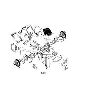 Engine/Housing/Handle Diagram and Parts List for HSDSP2255A  American Yard Products Lawn Mower